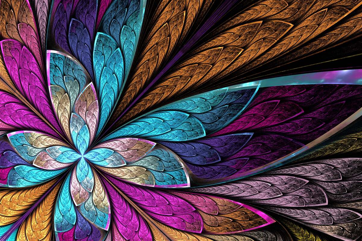 Fototapeta mozaika z abstrakcyjnych płatków kwiatów