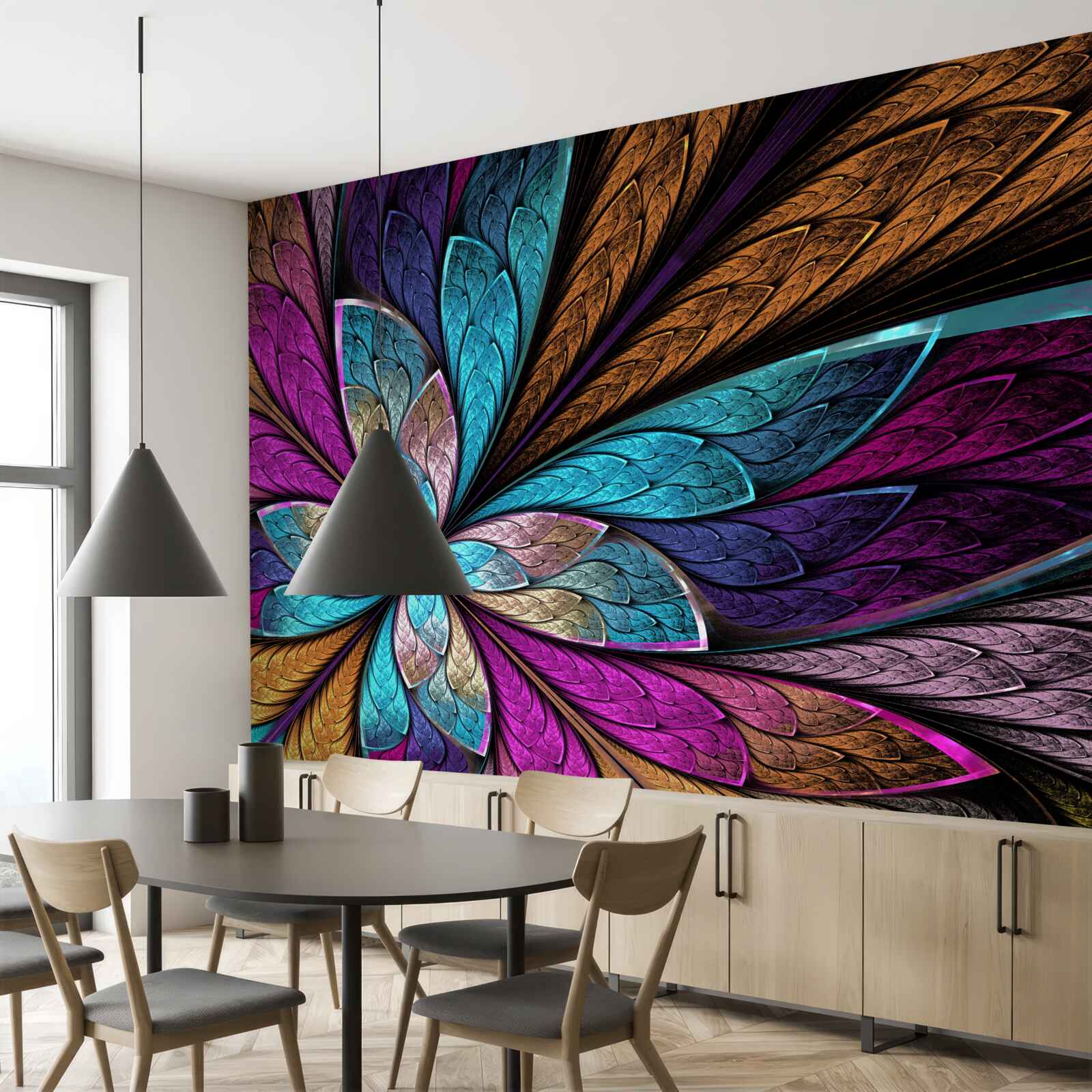 Fototapeta mozaika z abstrakcyjnych płatków kwiatów