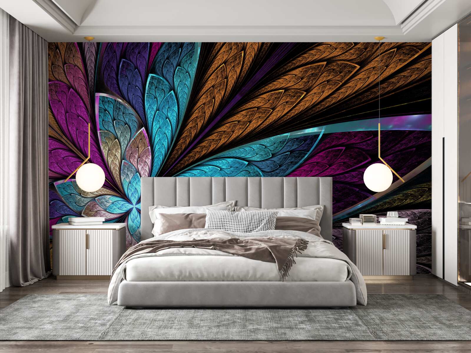 Fototapeta mozaika z abstrakcyjnych płatków kwiatów