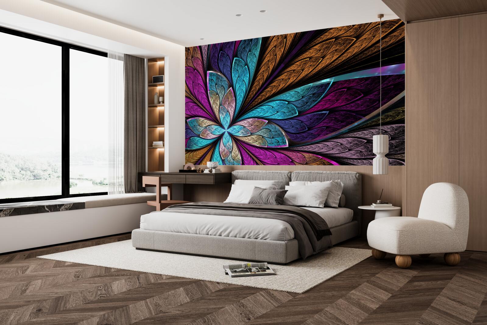 Fototapeta mozaika z abstrakcyjnych płatków kwiatów