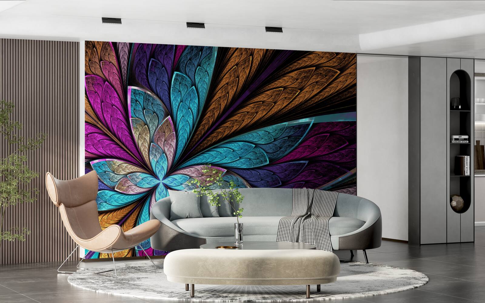 Fototapeta mozaika z abstrakcyjnych płatków kwiatów