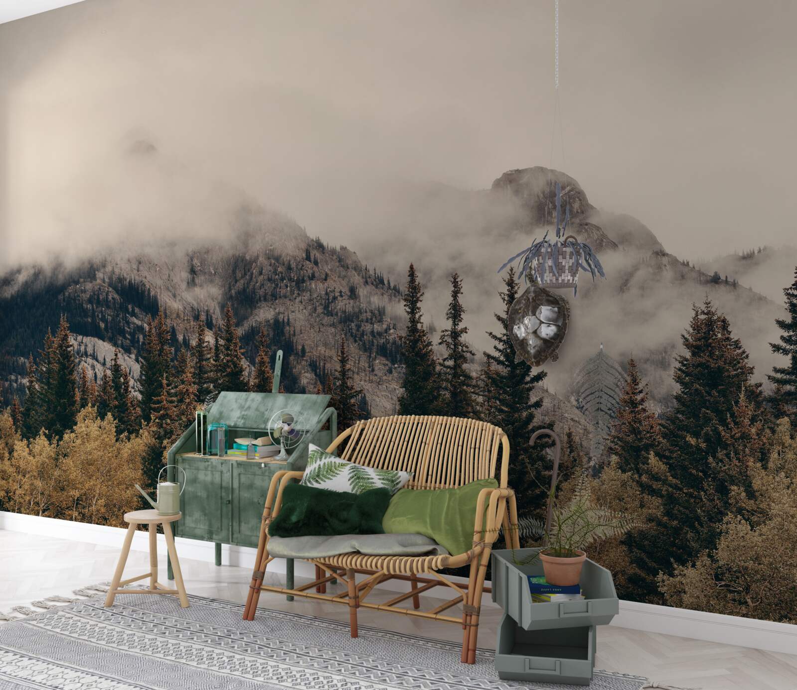 Fototapeta wysokie góry są pokryte mgłą