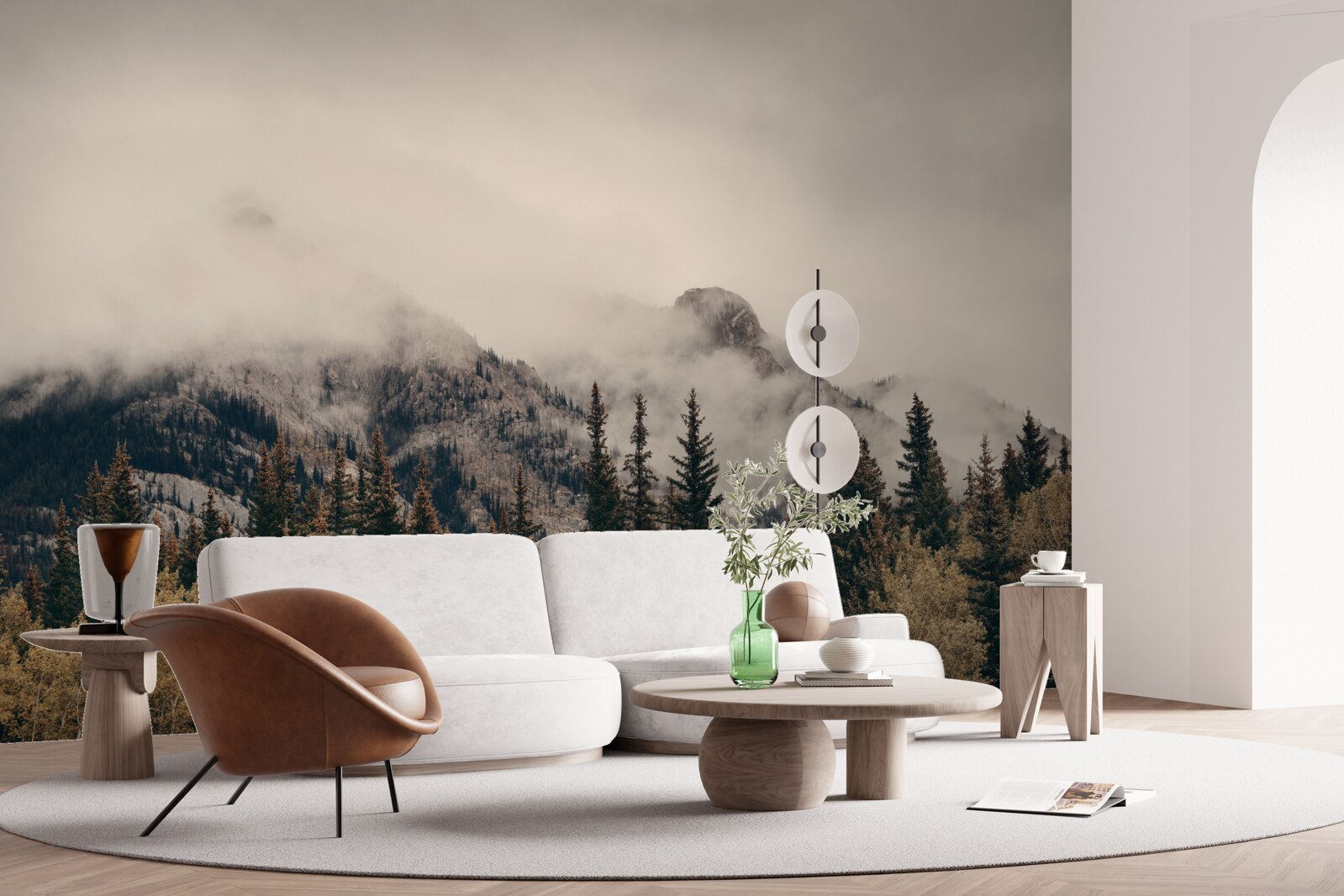 Fototapeta wysokie góry są pokryte mgłą