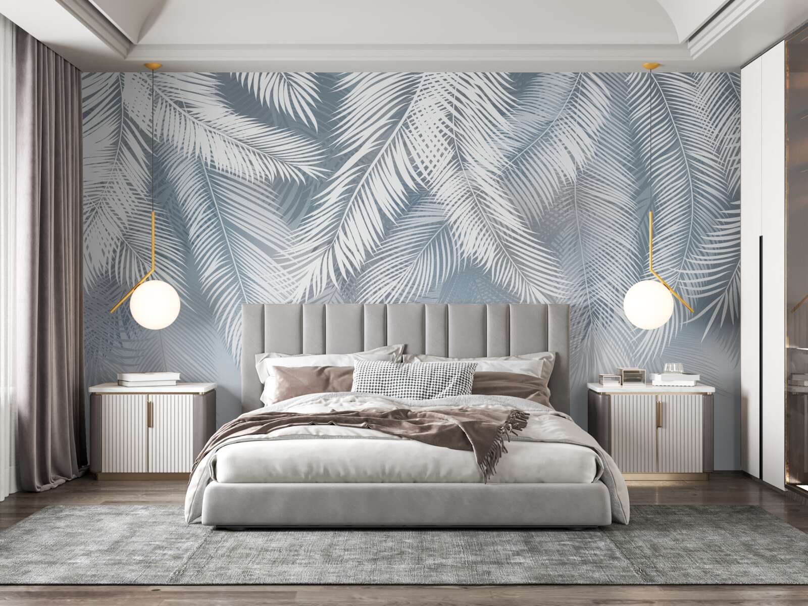 Fototapeta liście przypominające pióra, zwisające