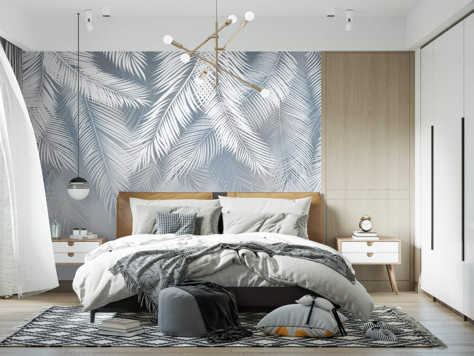 Fototapeta liście przypominające pióra, zwisające