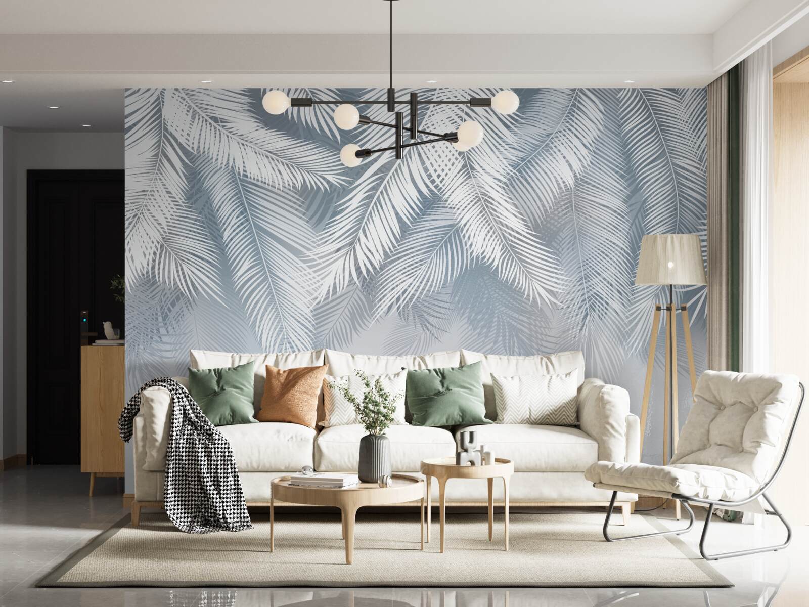 Fototapeta liście przypominające pióra, zwisające