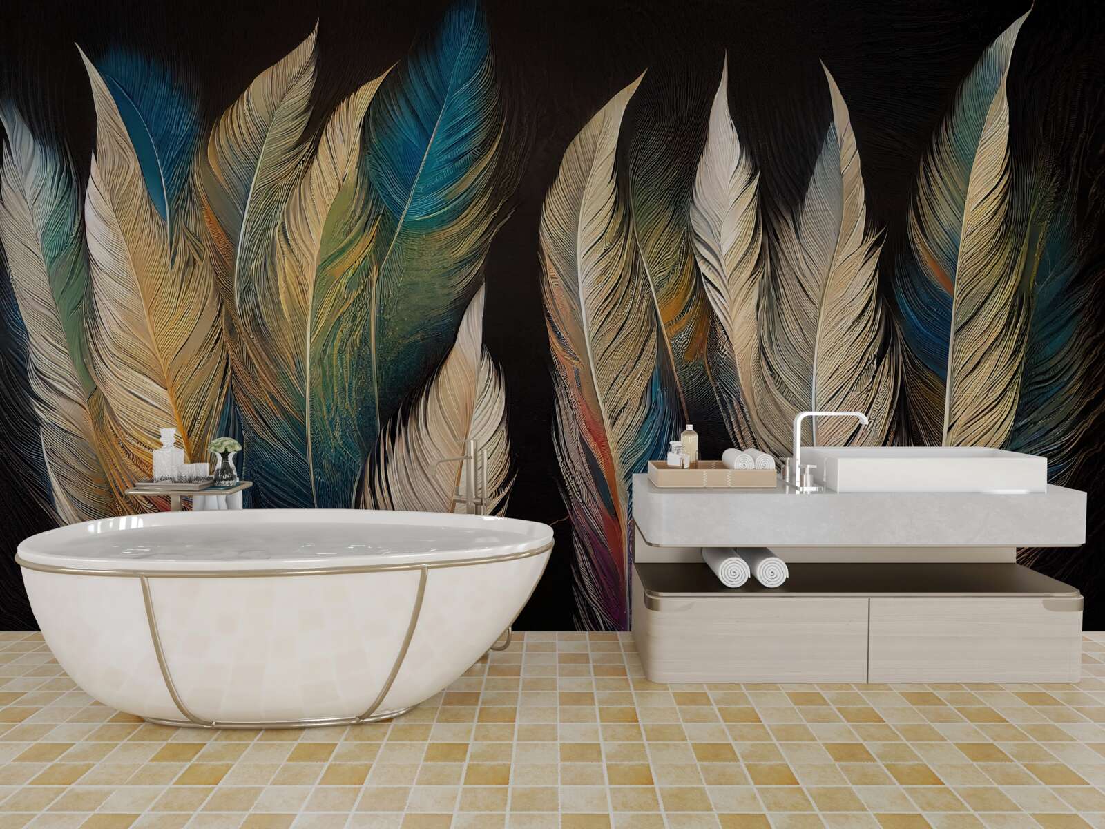 Fototapeta struktura utworzona z ptasich piór