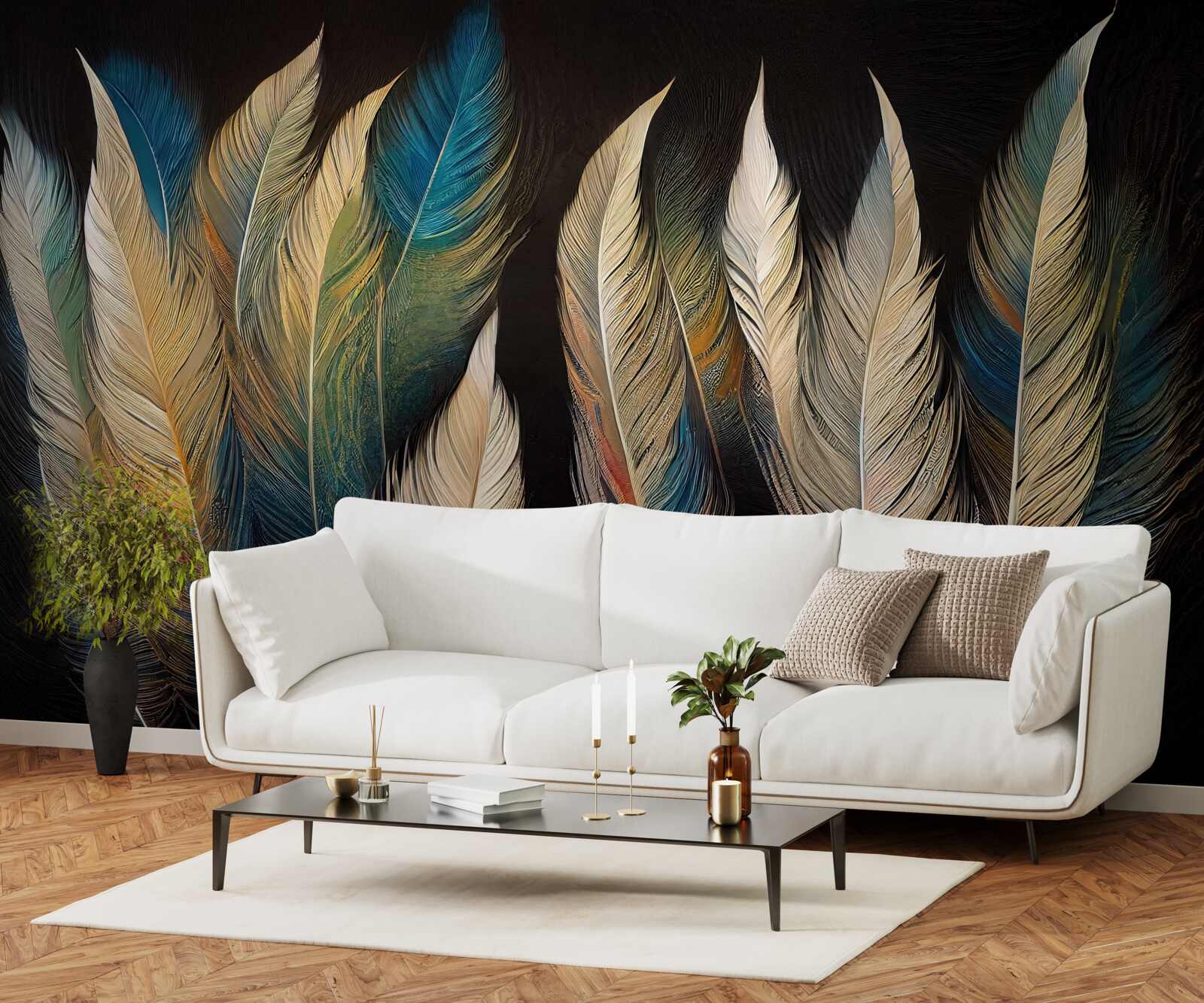 Fototapeta struktura utworzona z ptasich piór