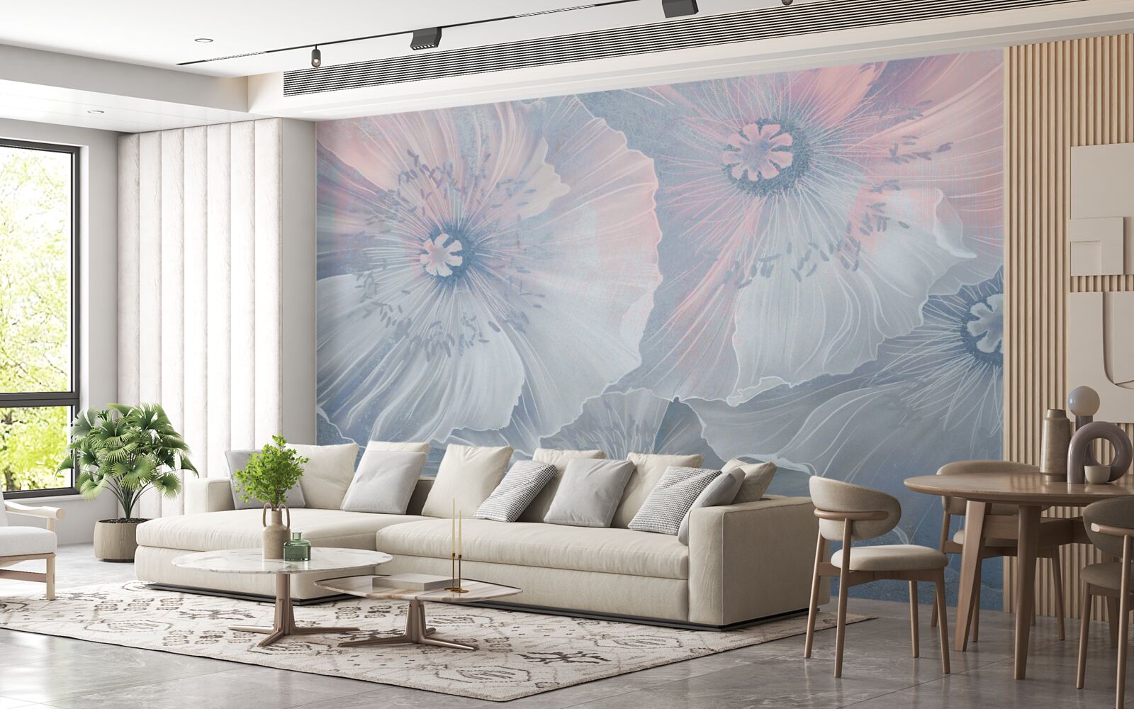 Fototapeta obraz tła z makami zmieniającymi kolor jak kameleony