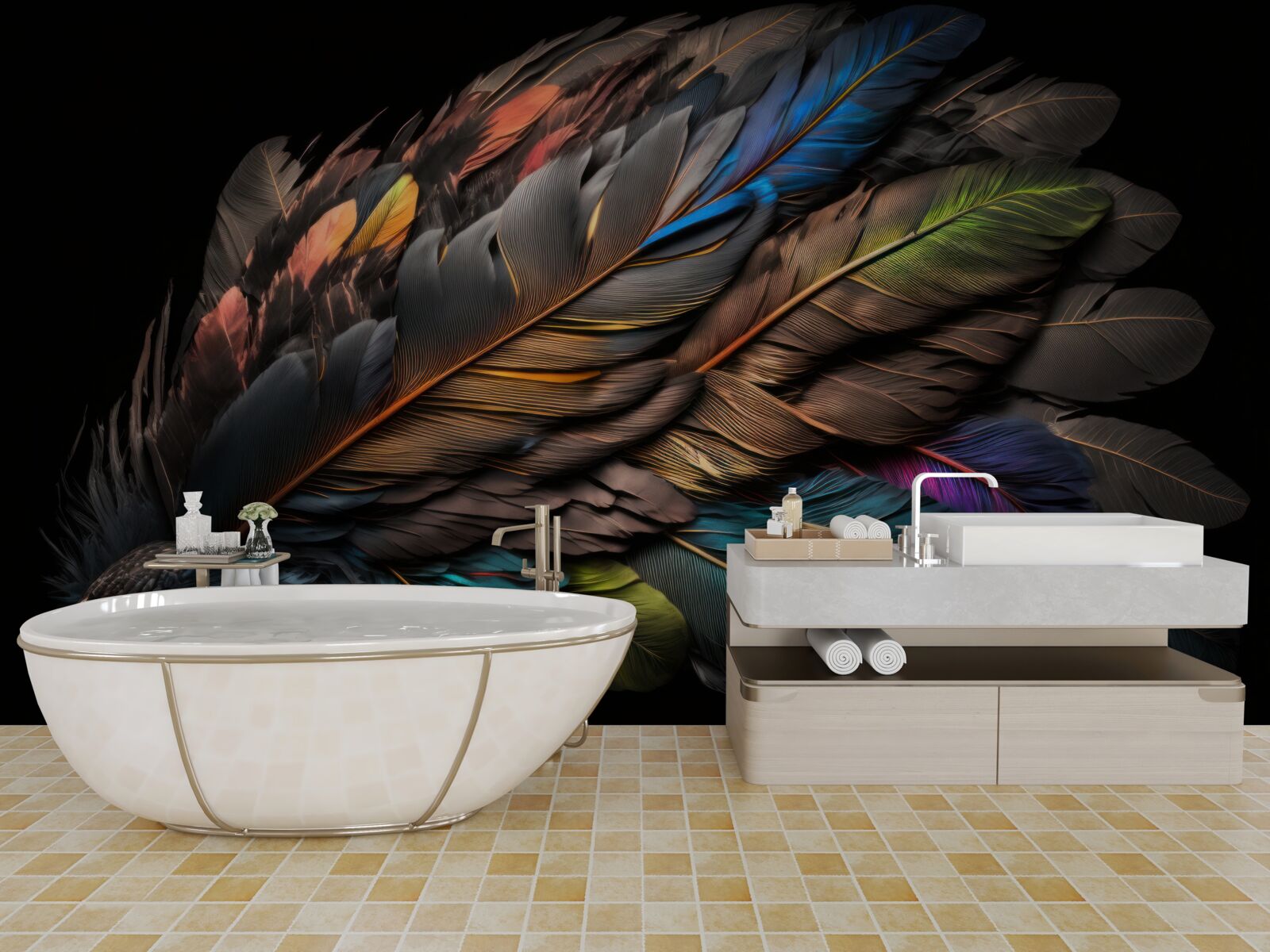 Fototapeta jasny kolor ptasich piór