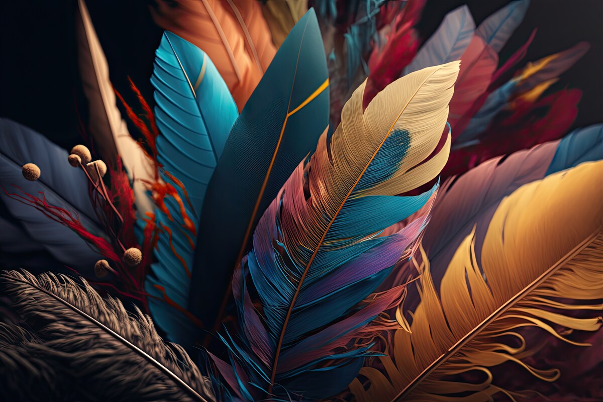 Fototapeta ekstrawaganckie abstrakcyjne upierzenie