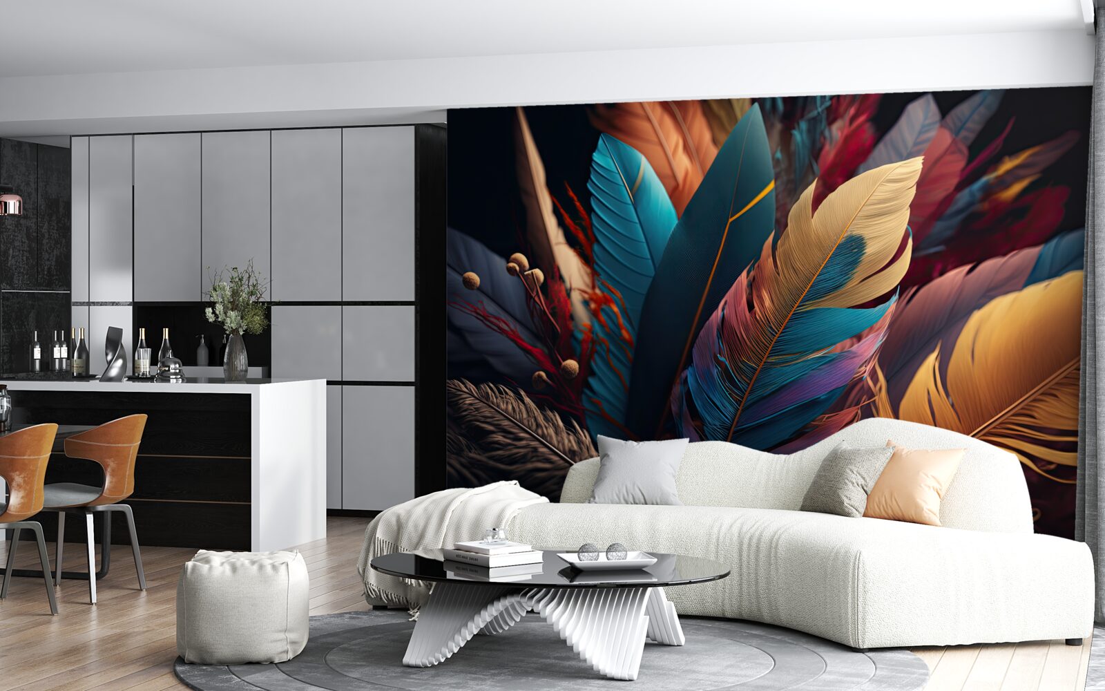 Fototapeta ekstrawaganckie abstrakcyjne upierzenie