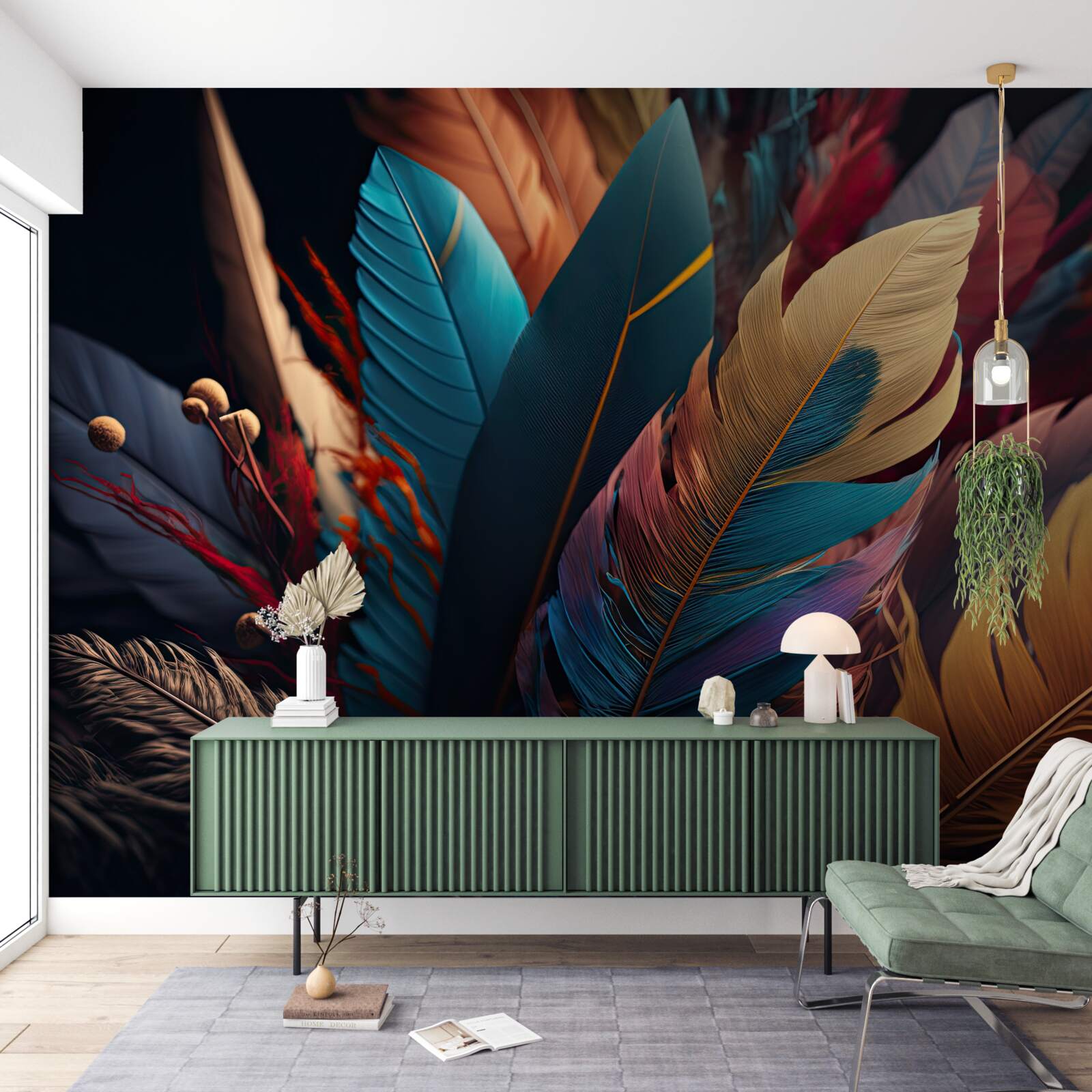 Fototapeta ekstrawaganckie abstrakcyjne upierzenie