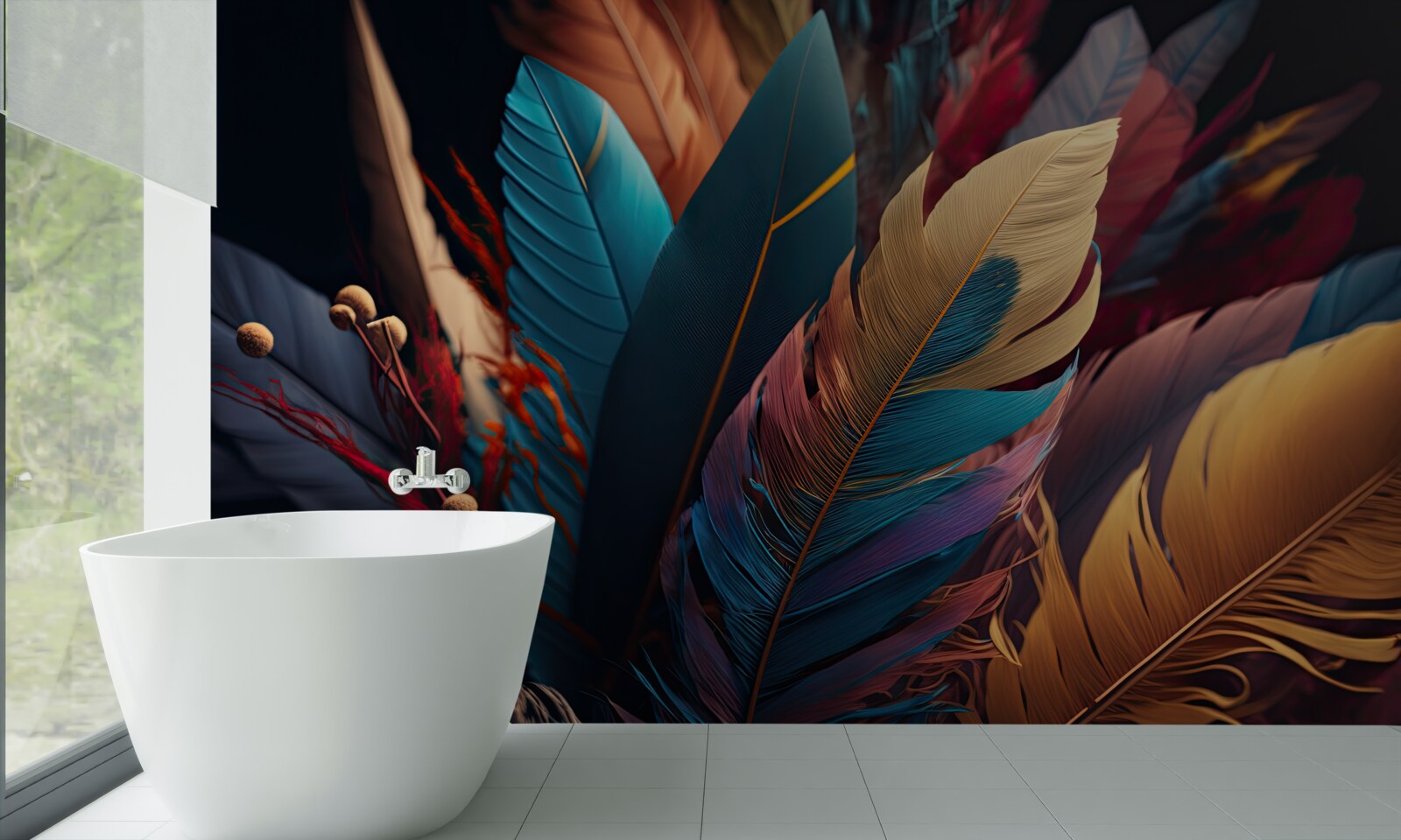 Fototapeta ekstrawaganckie abstrakcyjne upierzenie