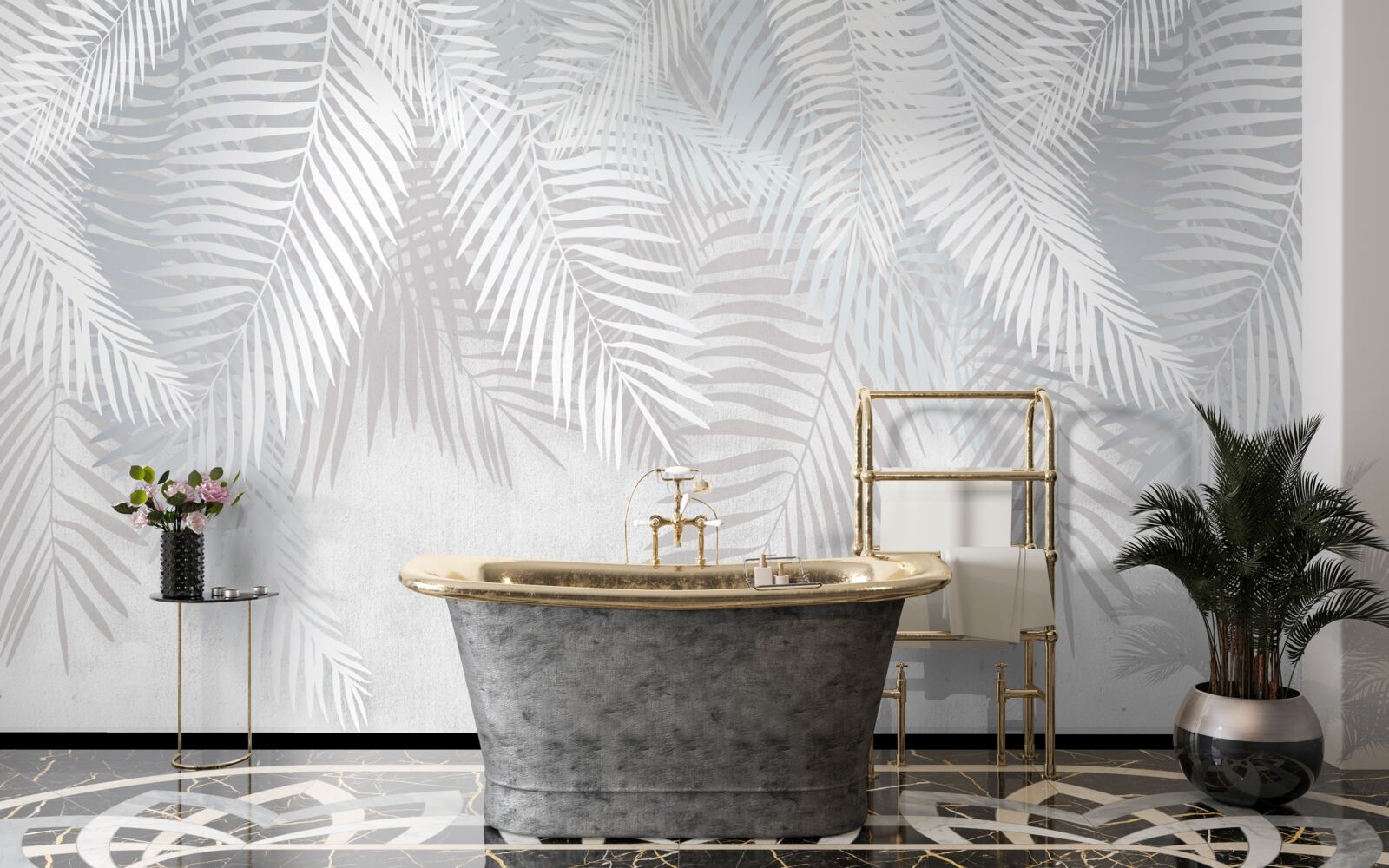 Fototapeta liście palmowe na białym tle