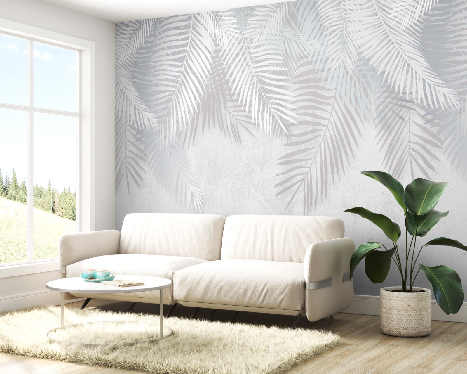 Fototapeta liście palmowe na białym tle