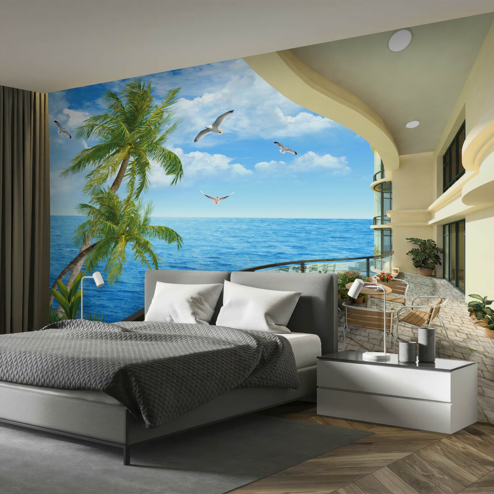 Fototapeta taras z widokiem na ocean