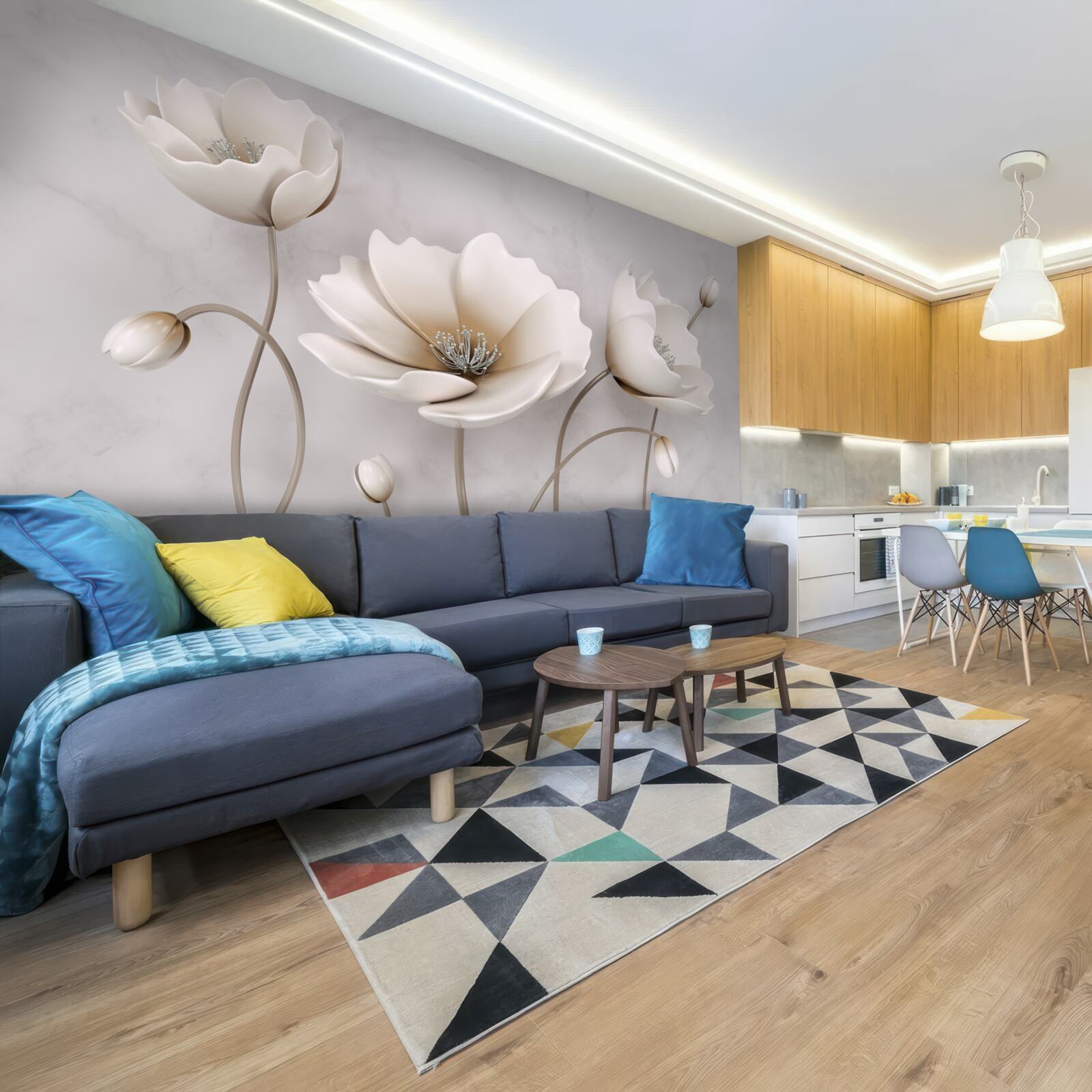 Fototapeta urocze śnieżnobiałe kwiaty