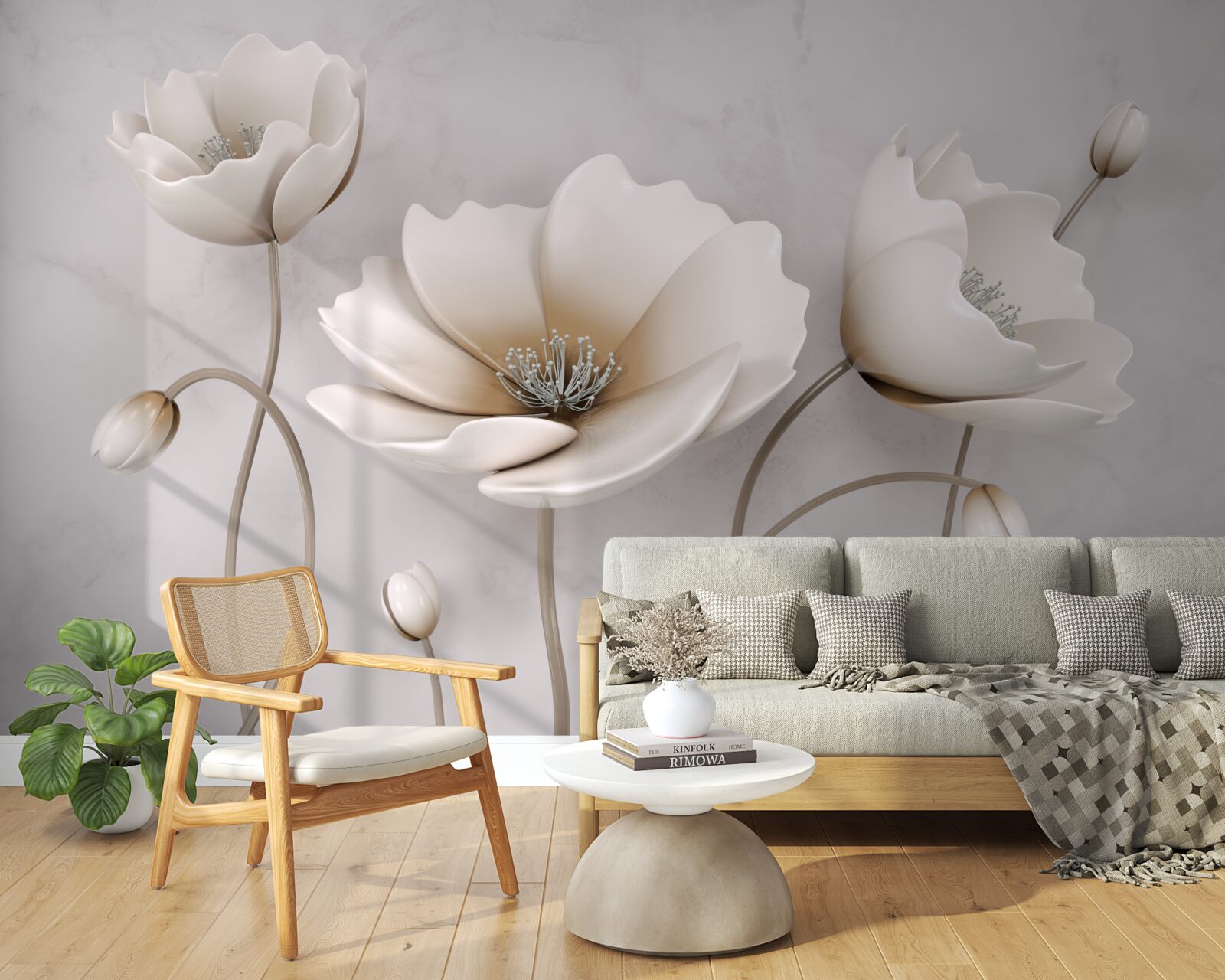 Fototapeta urocze śnieżnobiałe kwiaty