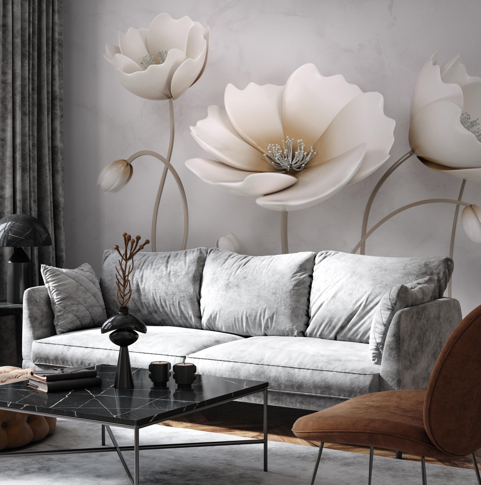 Fototapeta urocze śnieżnobiałe kwiaty