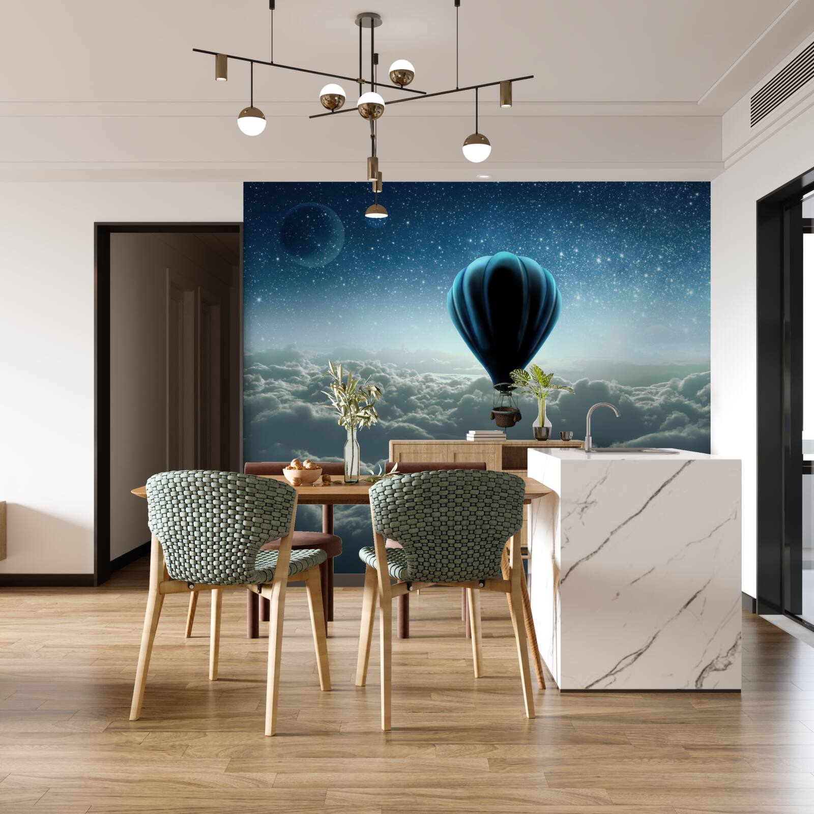 Fototapeta kopuła nieba z gwiazdami na balonie