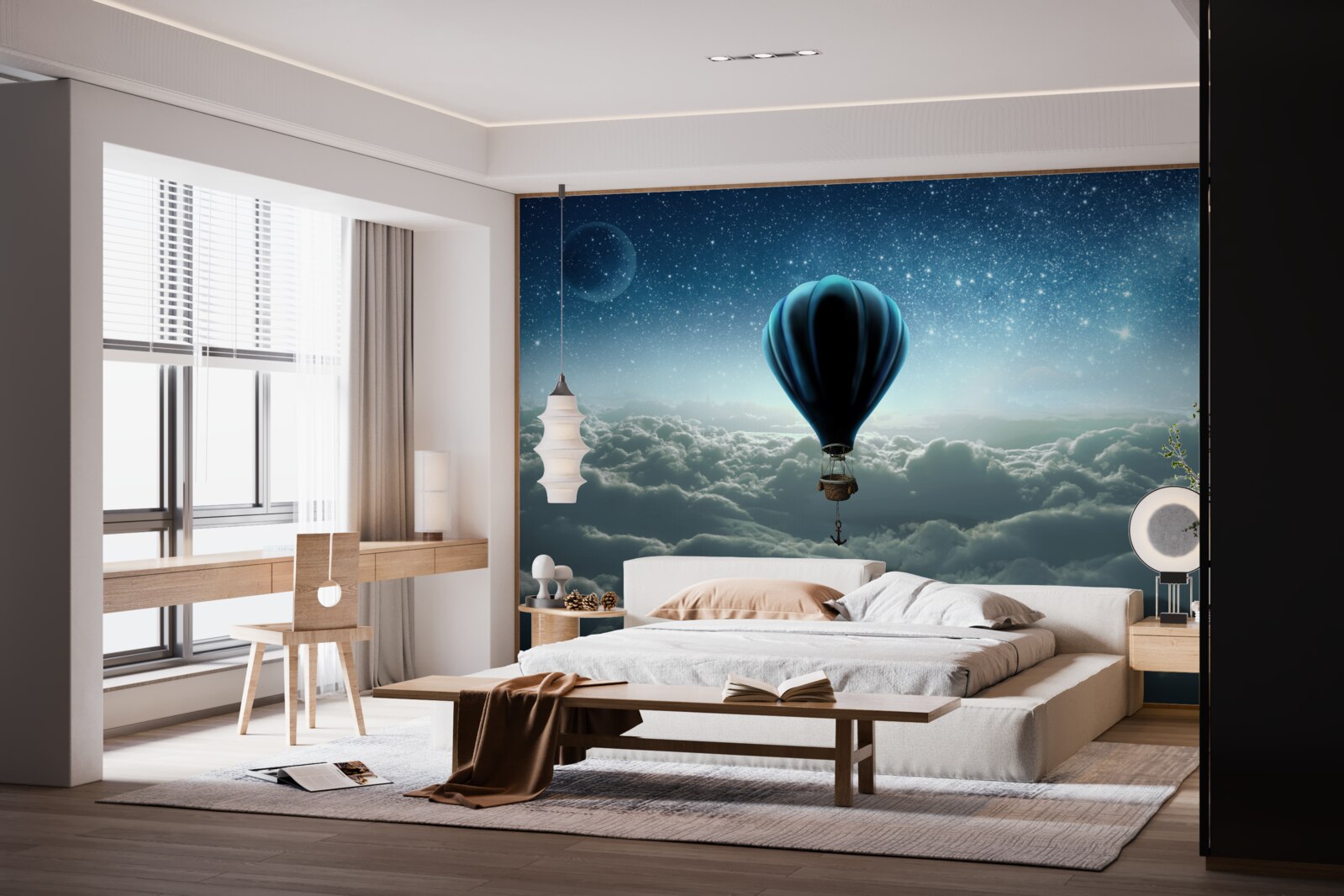 Fototapeta kopuła nieba z gwiazdami na balonie