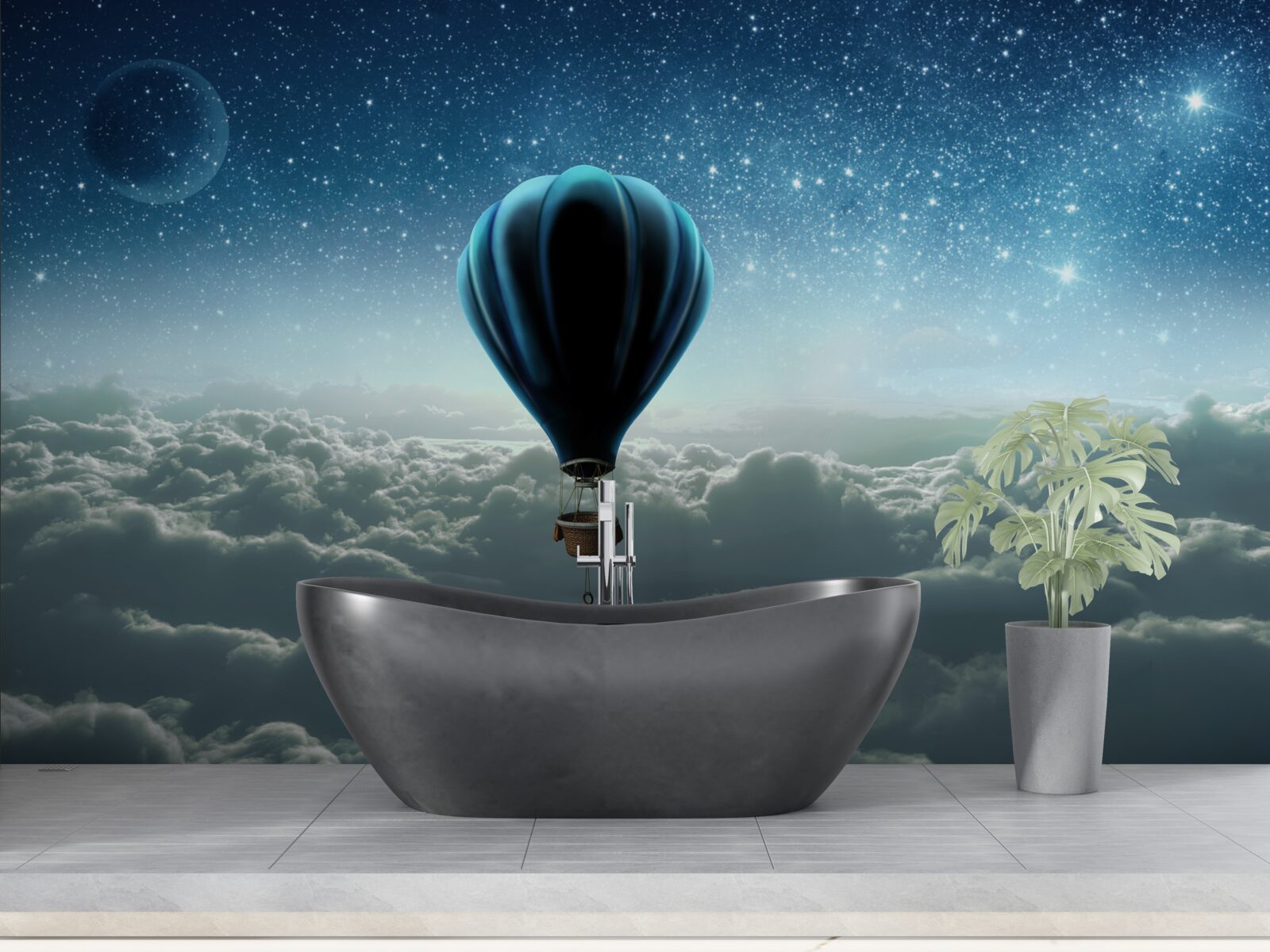 Fototapeta kopuła nieba z gwiazdami na balonie