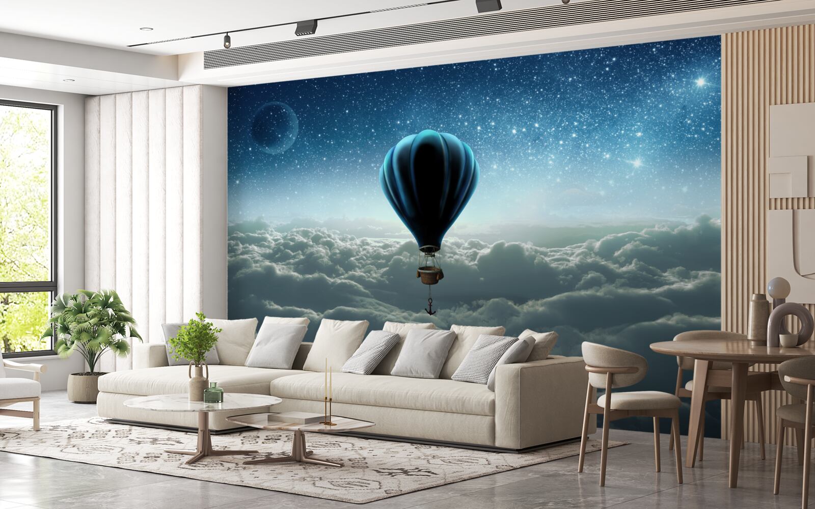 Fototapeta kopuła nieba z gwiazdami na balonie