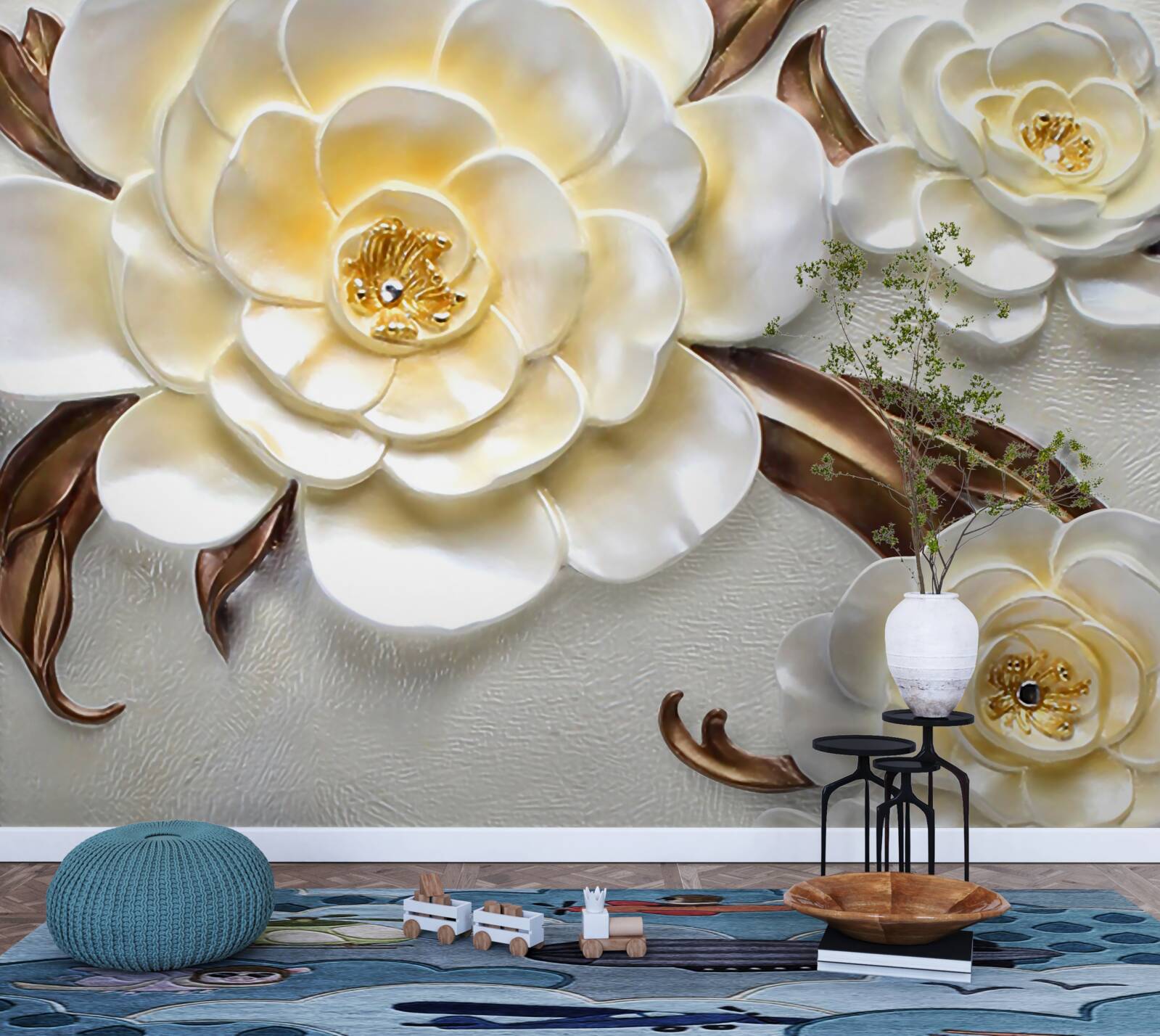 Fototapeta magnolie z białymi pąkami