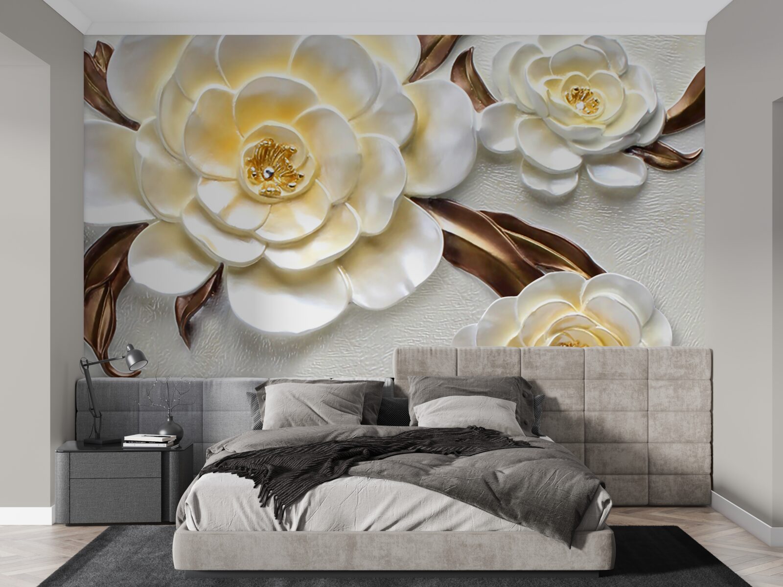 Fototapeta magnolie z białymi pąkami