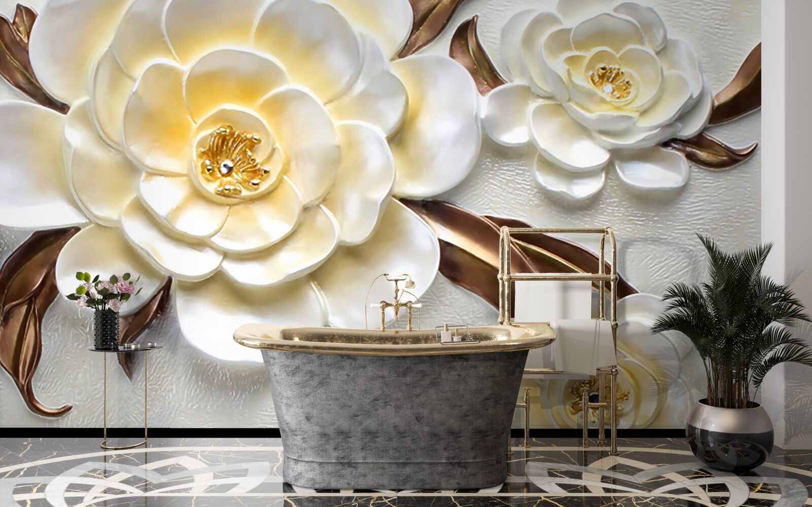 Fototapeta magnolie z białymi pąkami