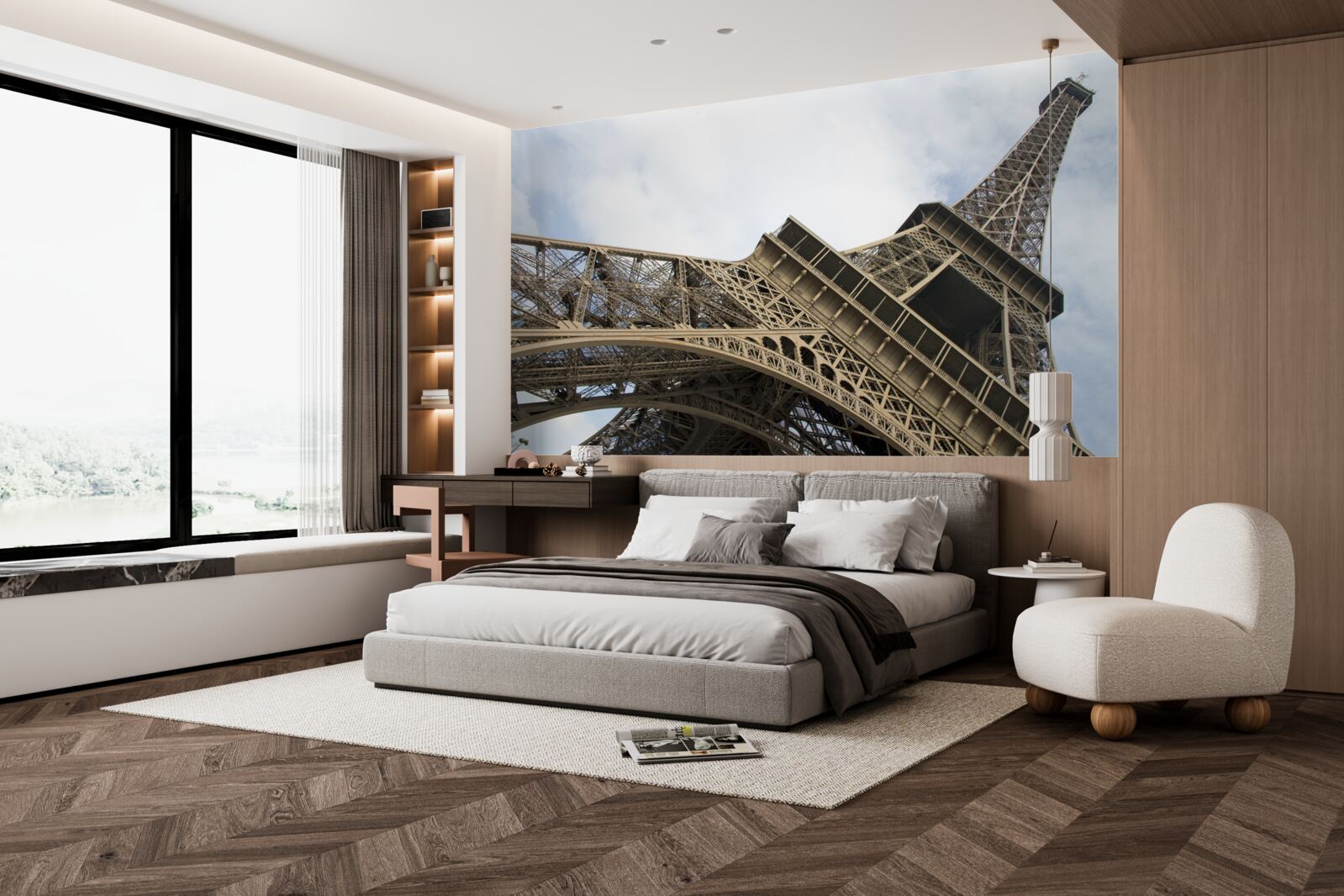 Fototapeta patrząc na wieżę eiffla