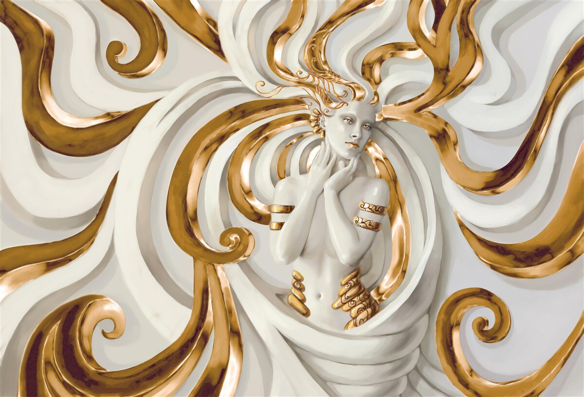 Fototapeta pani ze złotymi włosami