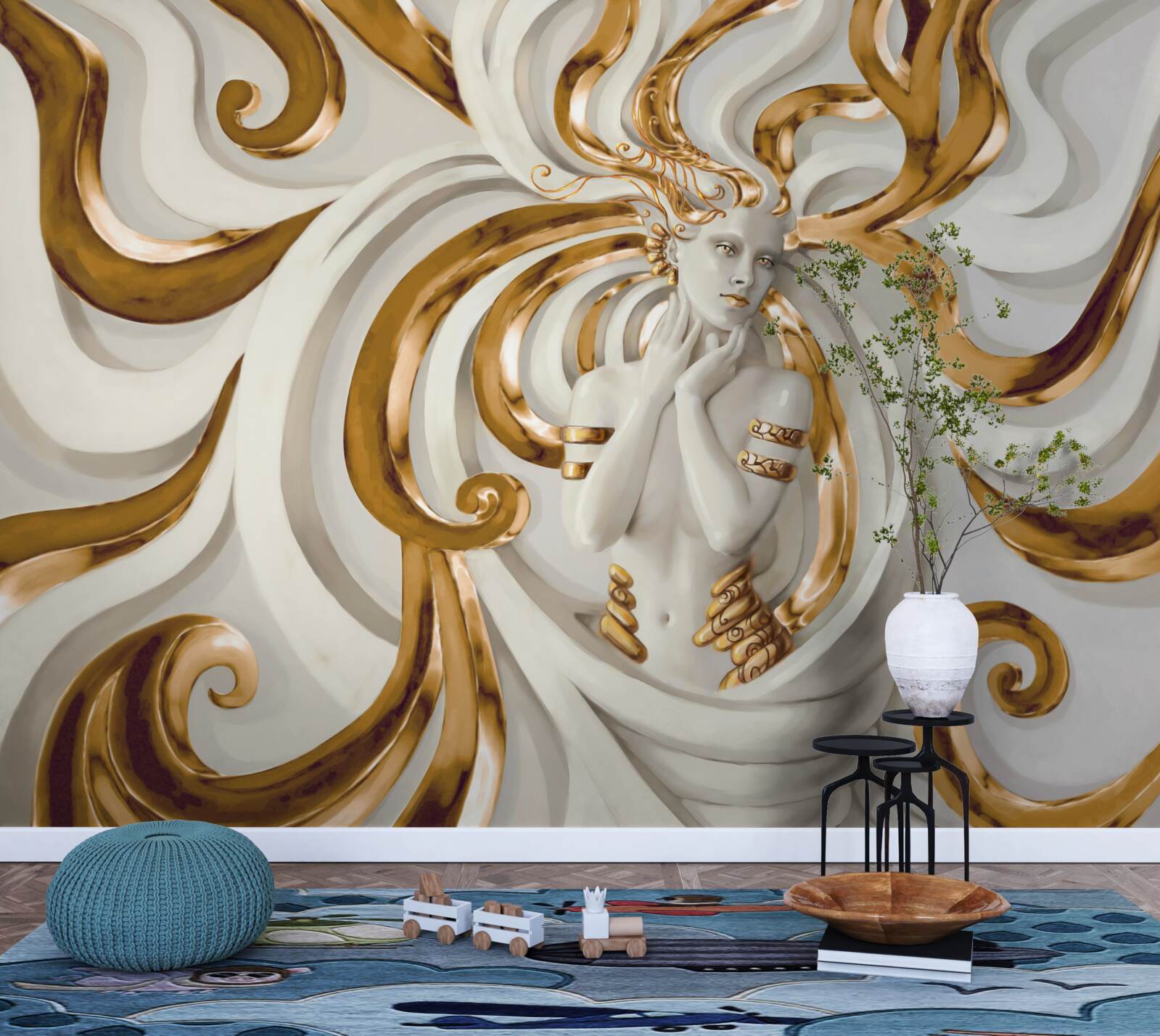 Fototapeta pani ze złotymi włosami