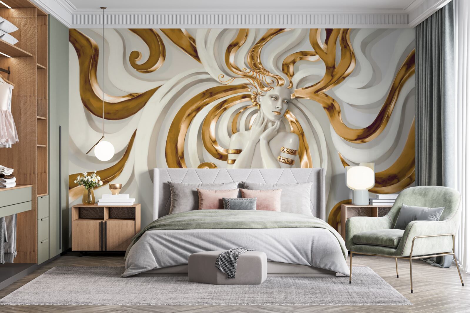 Fototapeta pani ze złotymi włosami