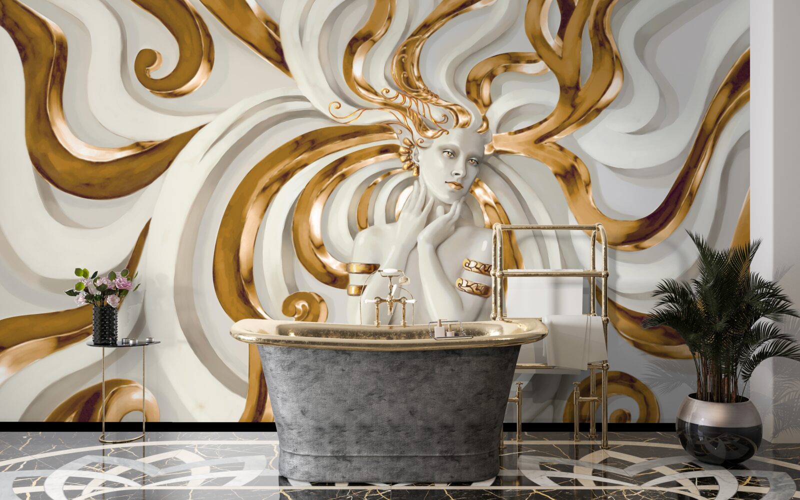 Fototapeta pani ze złotymi włosami