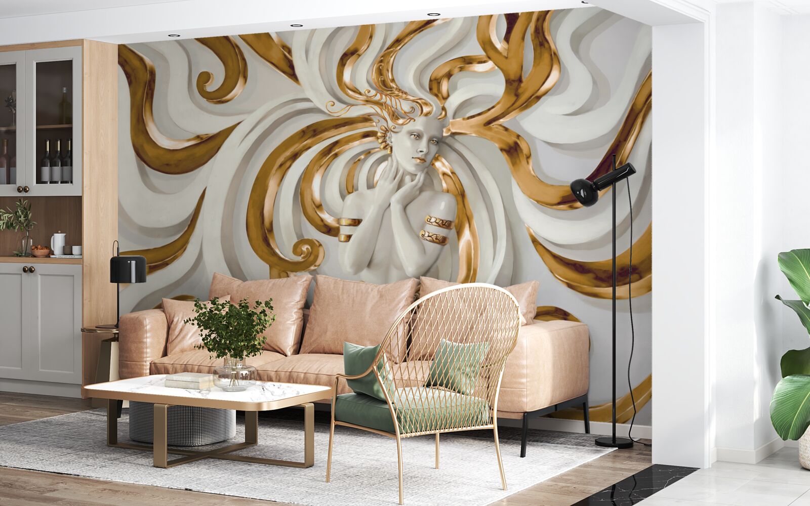 Fototapeta pani ze złotymi włosami