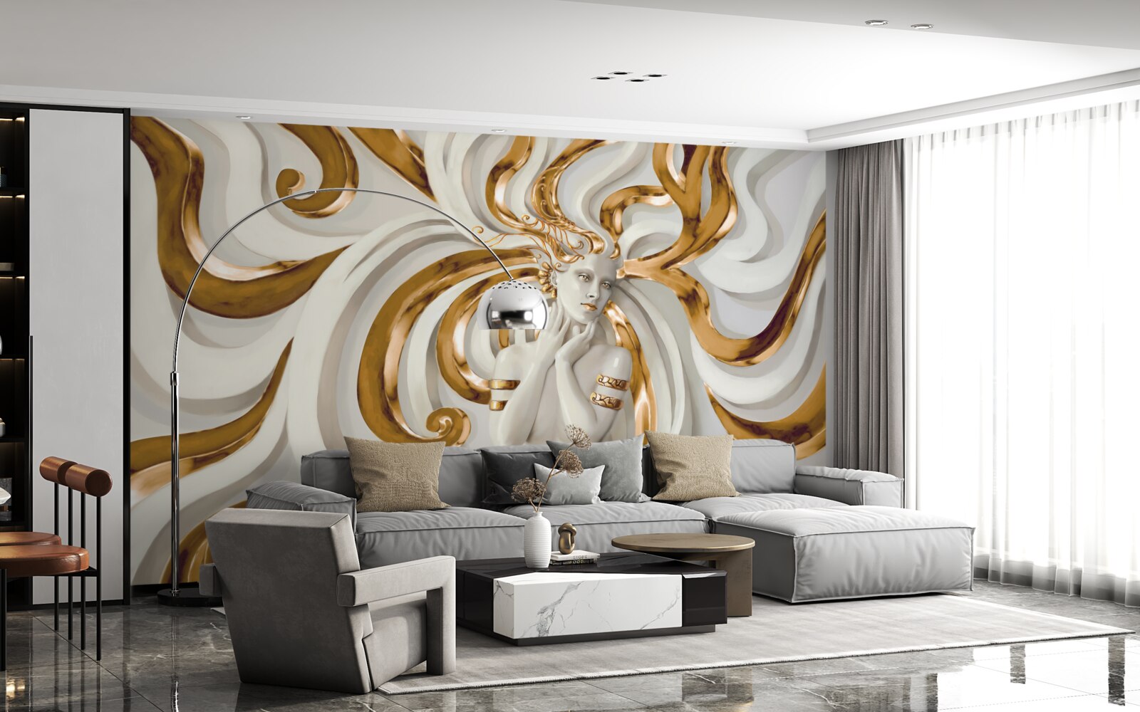 Fototapeta pani ze złotymi włosami