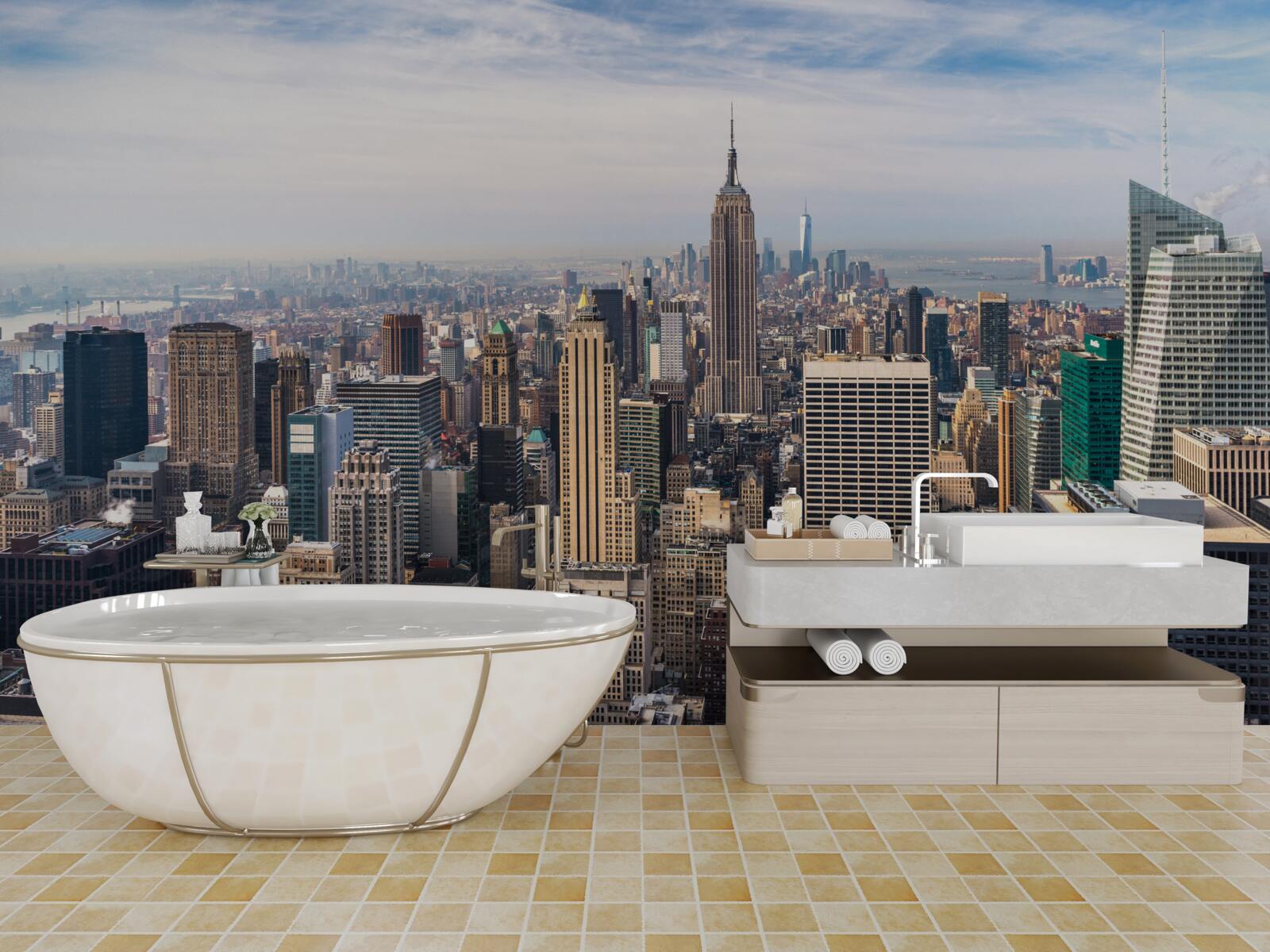 Fototapeta widok na manhattan z lotu ptaka