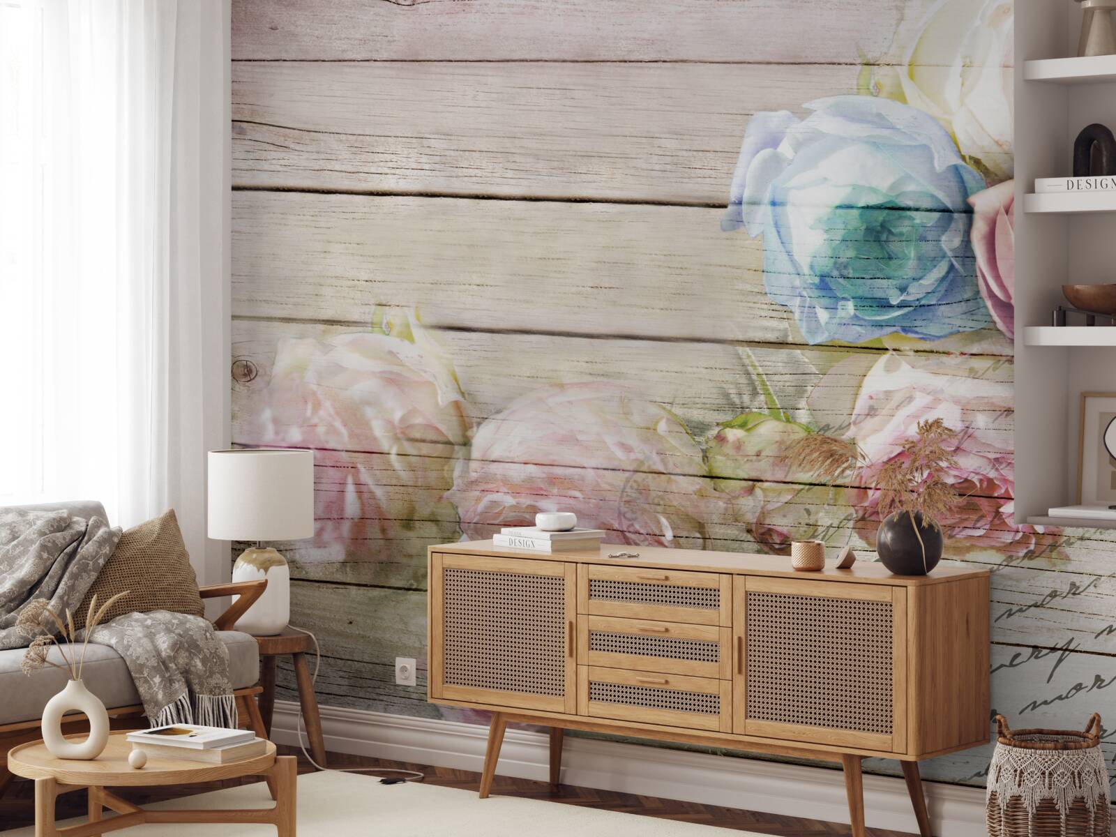 Fototapeta zestaw róż podobnych do piwonii