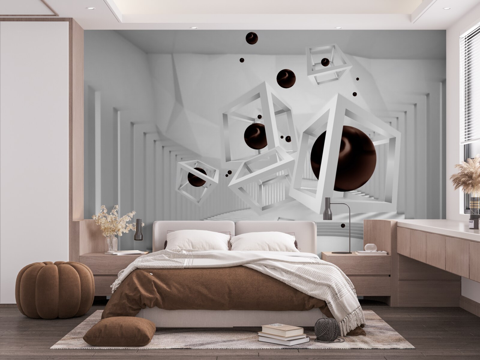 Fototapeta duże czarne kule otoczone białymi ramkami