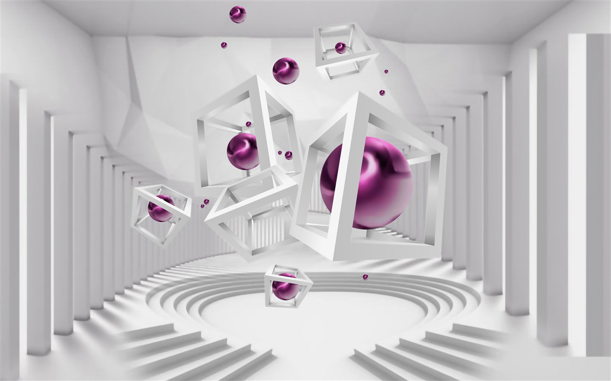 Fototapeta geometryczne kształty i schody w koncepcji abstrakcji