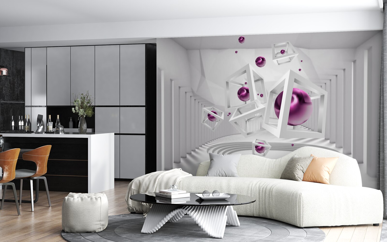 Fototapeta geometryczne kształty i schody w koncepcji abstrakcji