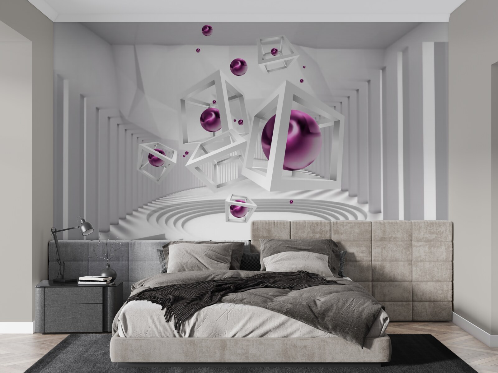 Fototapeta geometryczne kształty i schody w koncepcji abstrakcji