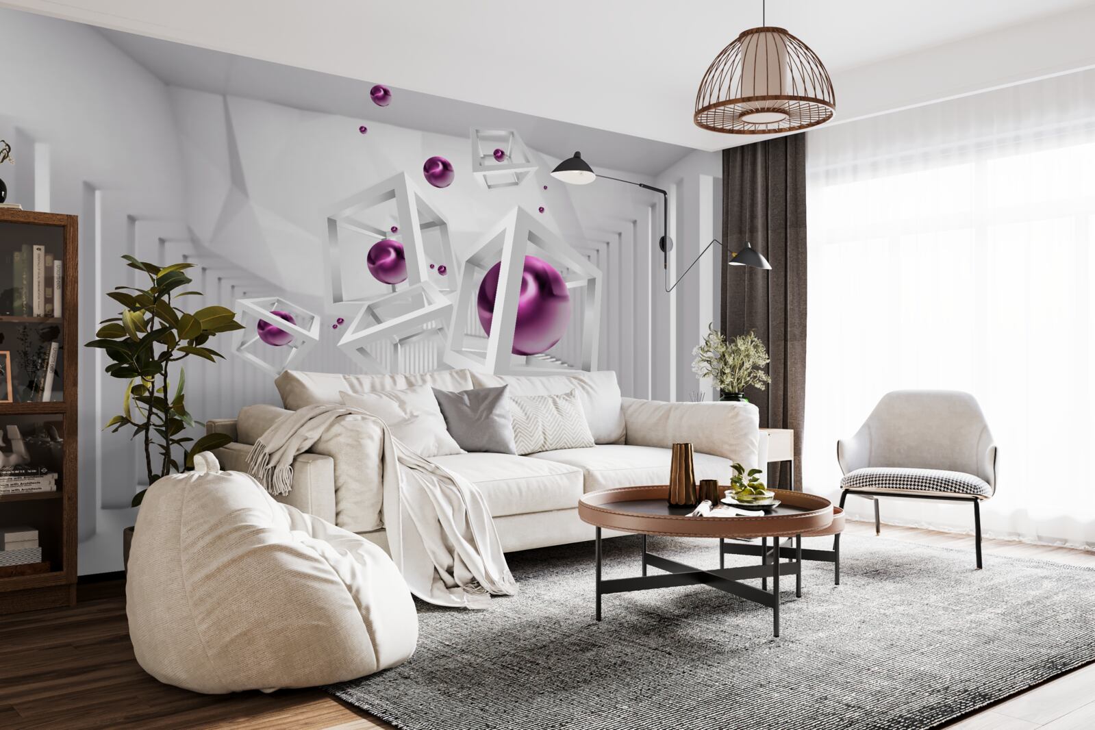 Fototapeta geometryczne kształty i schody w koncepcji abstrakcji