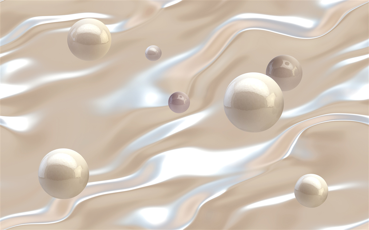 Fototapeta złote perły na powierzchni wody