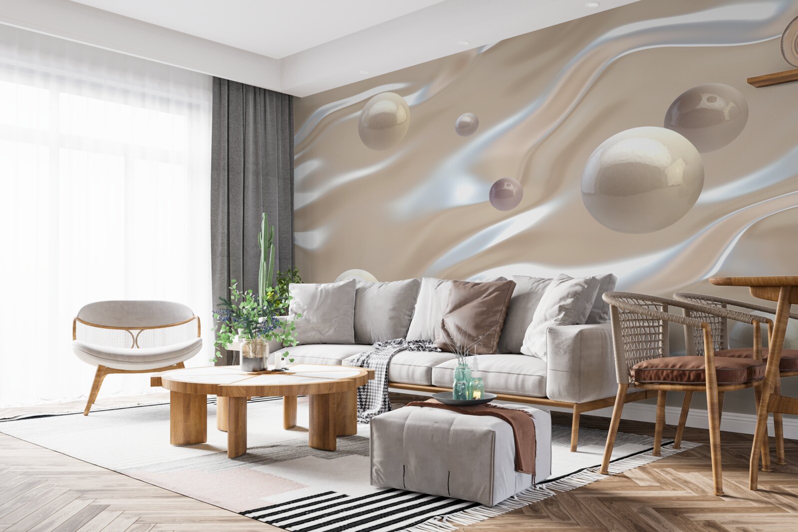 Fototapeta złote perły na powierzchni wody