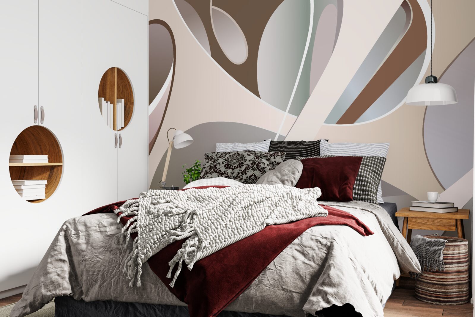 Fototapeta abstrakcyjne krzywe w kolorze beżowym