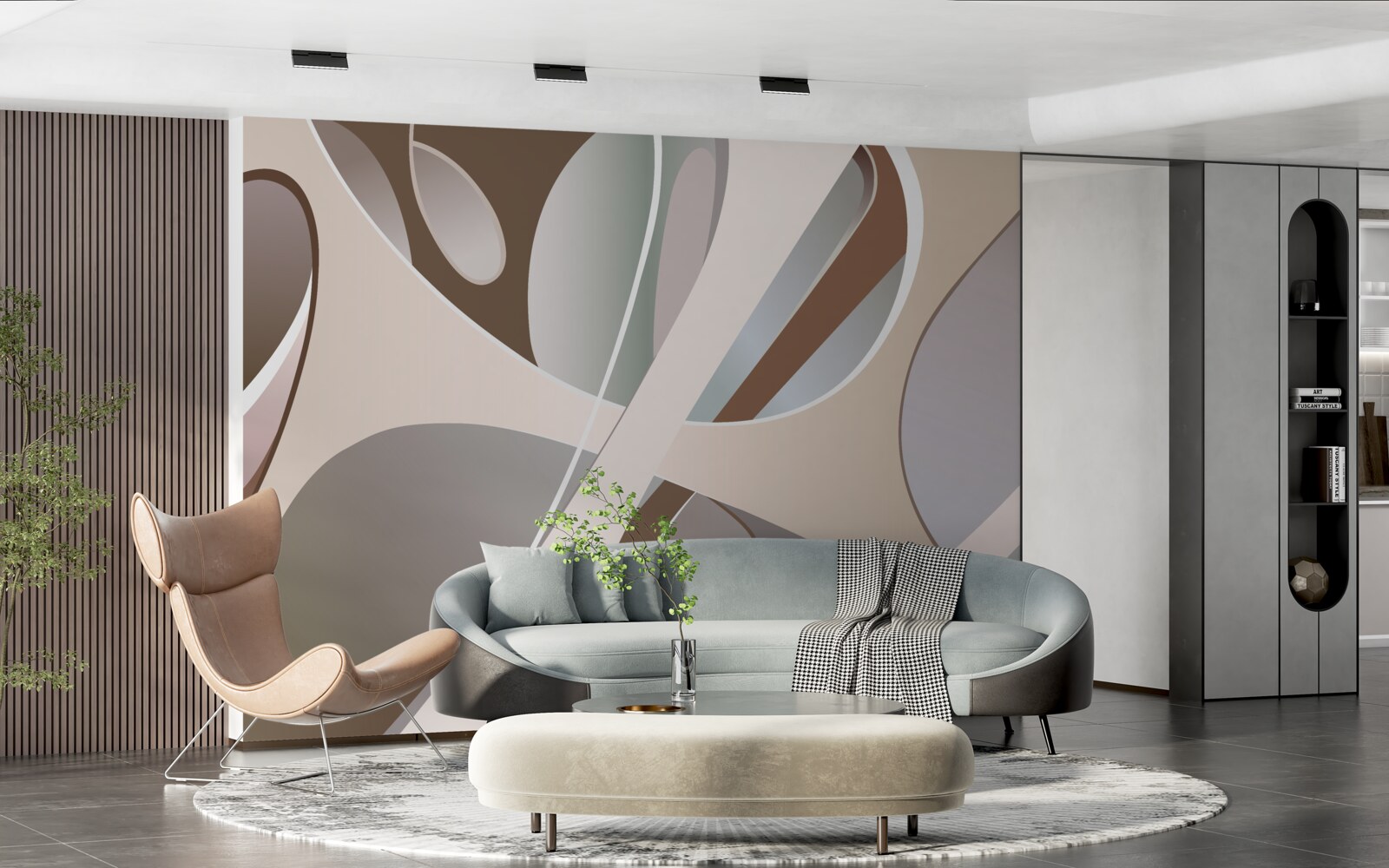 Fototapeta abstrakcyjne krzywe w kolorze beżowym