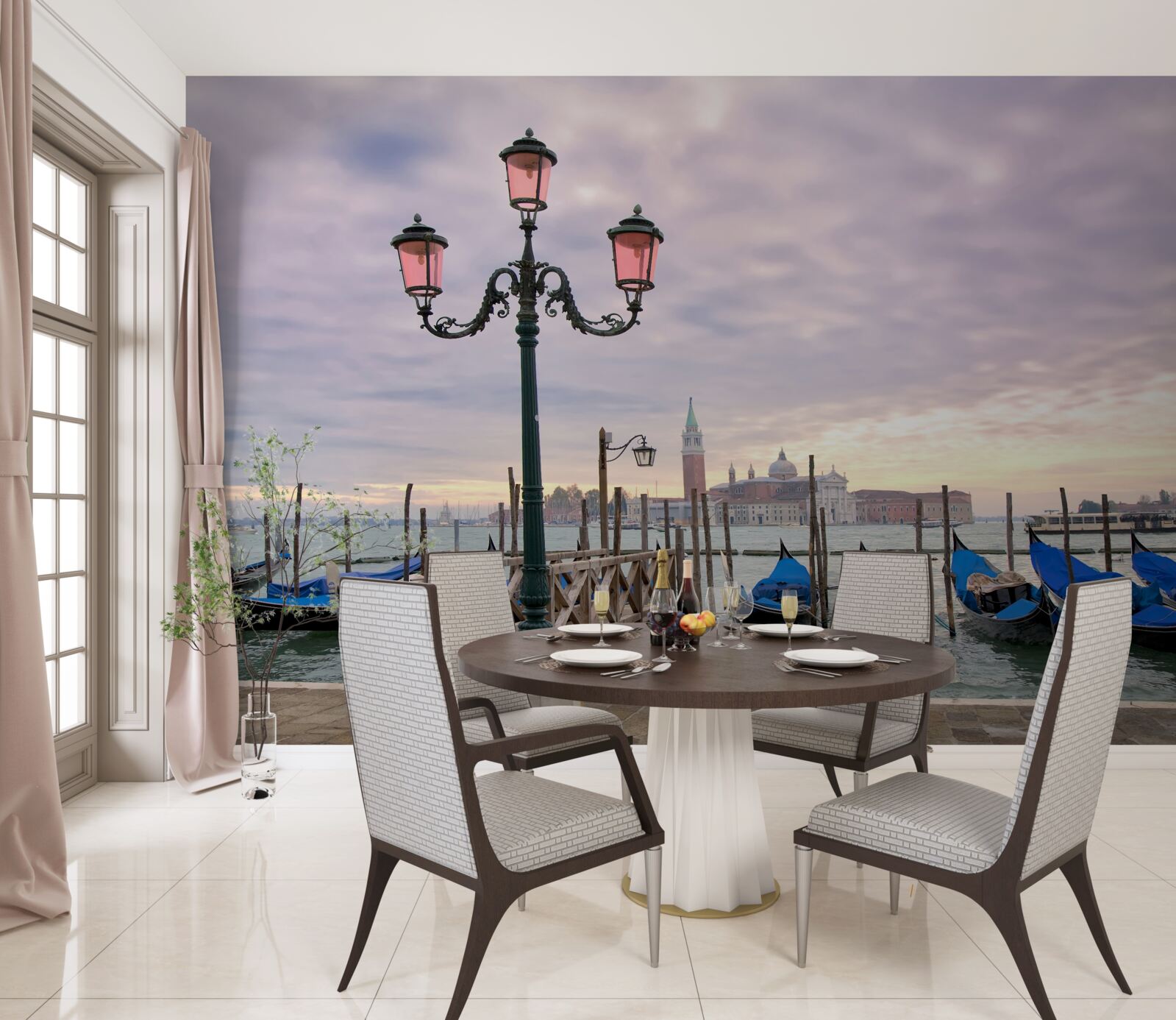 Fototapeta weneckie gondole na molo